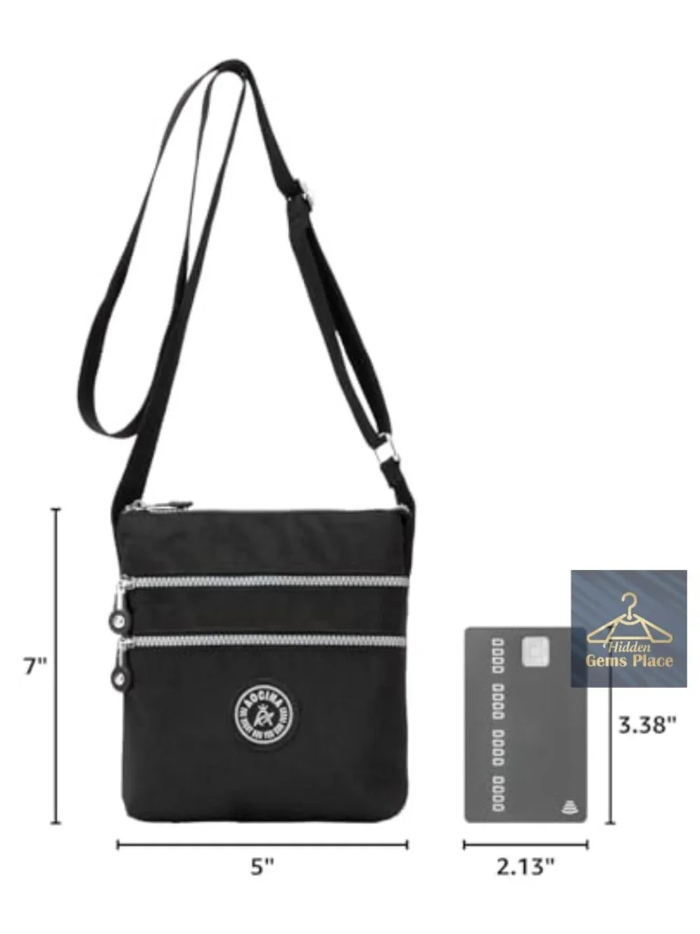 Lightweight Nylon Crossbody Bag with Multiple Pockets for Travel